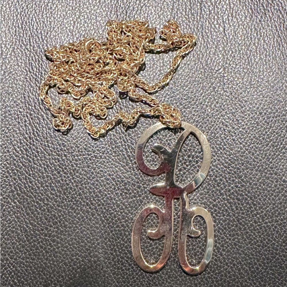 R Initial Gold Tone Necklace.